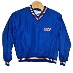 NY Giants Bike Windbreaker Pullover Men XXL Blue V-Neck Vintage NFL USA